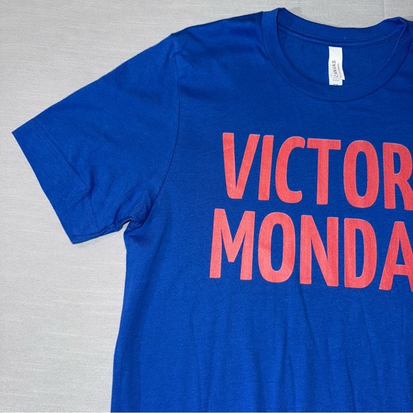 UNISEX T-SHIRT VICTORY MONDAY ROYAL BLUE SIZE MEDIUM 100% USA COTTON CANVAS - Picture 5 of 8